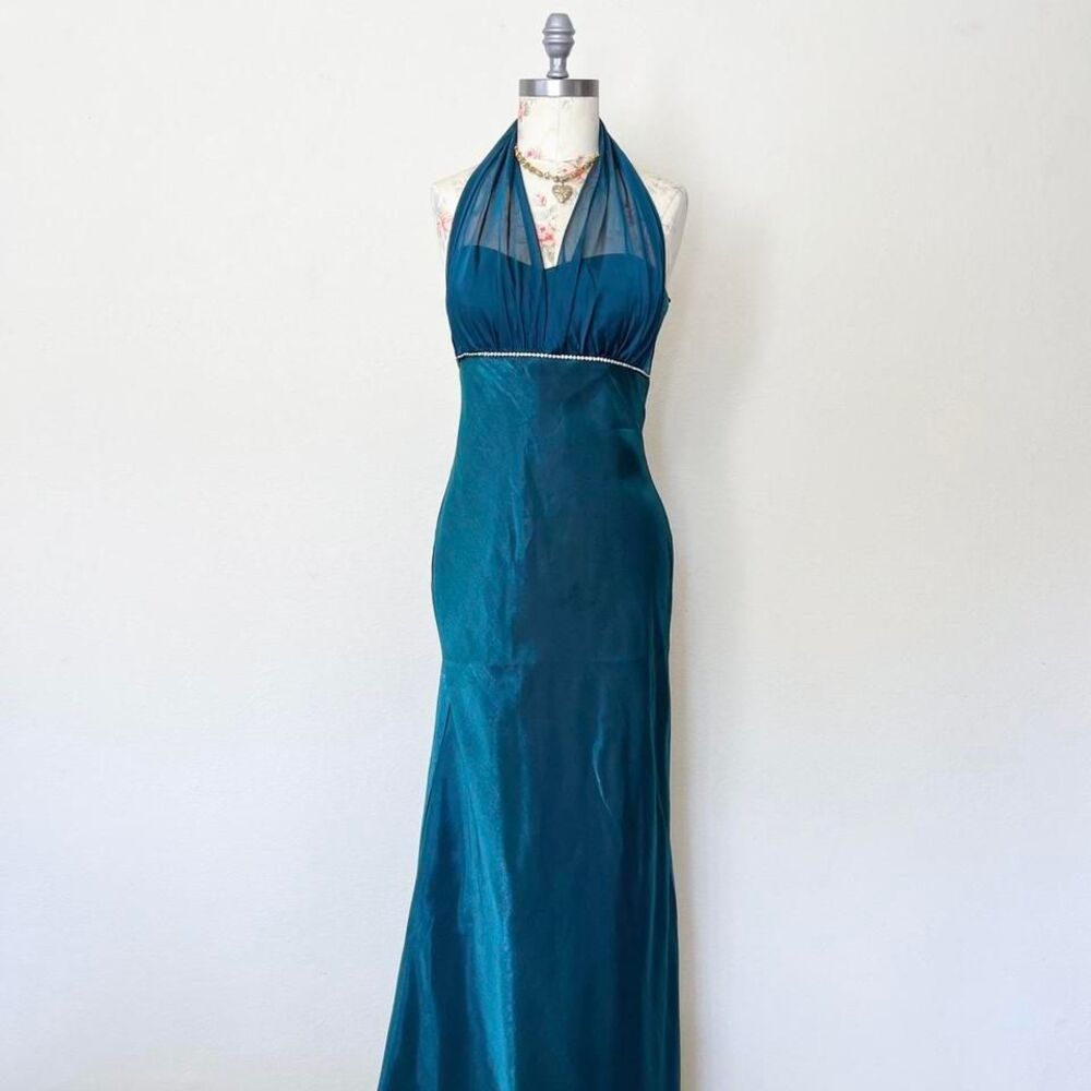 blondie nites‎ y2k blue prom dress womens size 10